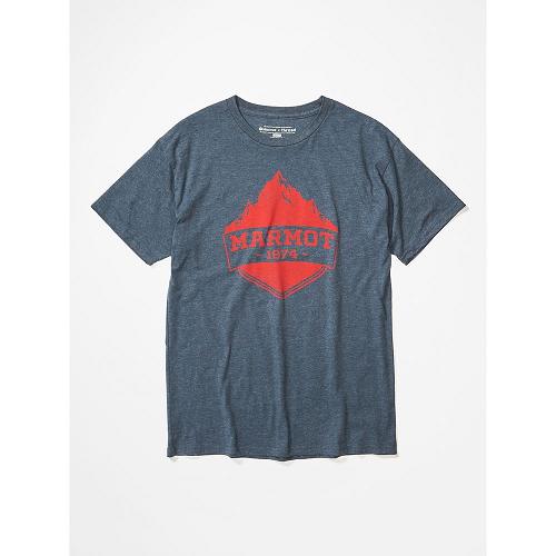 Marmot Mono Ridge T-Shirts For Mens Navy HUX395604